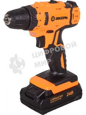 Дрель-шуруповерт Вихрь ДА-24Л-2к, 24 В, 2 Ач, 40 Нм, щеточный