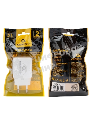 Сетевое зарядное устройство Cablexpert MP3A-PC-58, 10.5Вт, 2.1А, 2хUSB, белый, пакет