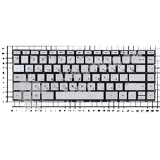 Клавиатура для ноутбука HP Envy 13-AD серебристая с подсветкой