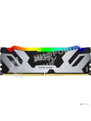 Оперативная память Kingston Fury Renegade, DDR5, 48Gb (1x48Gb), 6000MHz, CL32, DIMM, с радиатором, RGB, cеребристый/черный