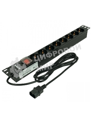 Блок распределения питания NTSS NTSS-PDU-DA1017 гор.размещ. 8xSchuko базовые 10A C14 2м