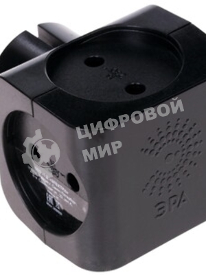 Сетевой разветвитель ЭРА SP-4-B, черный