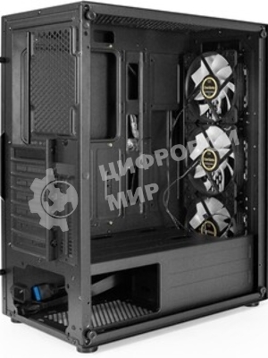 Компьютерный корпус Miditower ExeGate EVO-9205-EVO800 (ATX, БП EVO800RGb с вент. 12 см, с окном, 1хUSB+1хUSB 3.0, аудио, черный, 3 вент. 12см с RGb подсветкой)