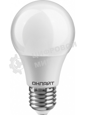 Лампа светодиодная ОНЛАЙТ 71650 OLL-A60-10-230-4K-E27 10 Вт грушевидная 4000К E27 820лм 176-264В белый