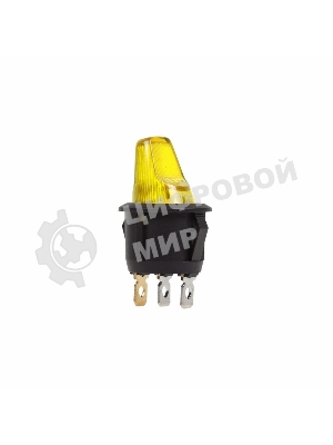 Выключатель клавишный Rexant круглый 250V 6А (3с) ON-OFF желтый