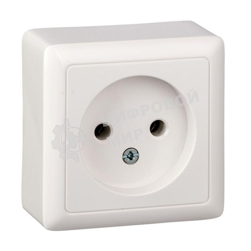 Розетка 1-м ОП Хит 10А IP20 без заземл. белый SchE RA10-131-B