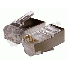 Коннектор Lanmaster RJ45 STP 8P8C, универсальный, для толстого кабеля, cat.6, 100 шт.