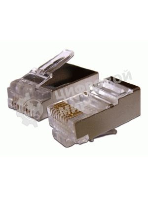 Коннектор Lanmaster RJ45 STP 8P8C, универсальный, для толстого кабеля, cat.6, 100 шт.