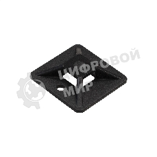 Самоклеющаяся площадка для крепления стяжек ExeGate EX293146RUS STM3030B-100 (30х30 мм, halogen free, -40°C - +85°C, черная, 100 шт)