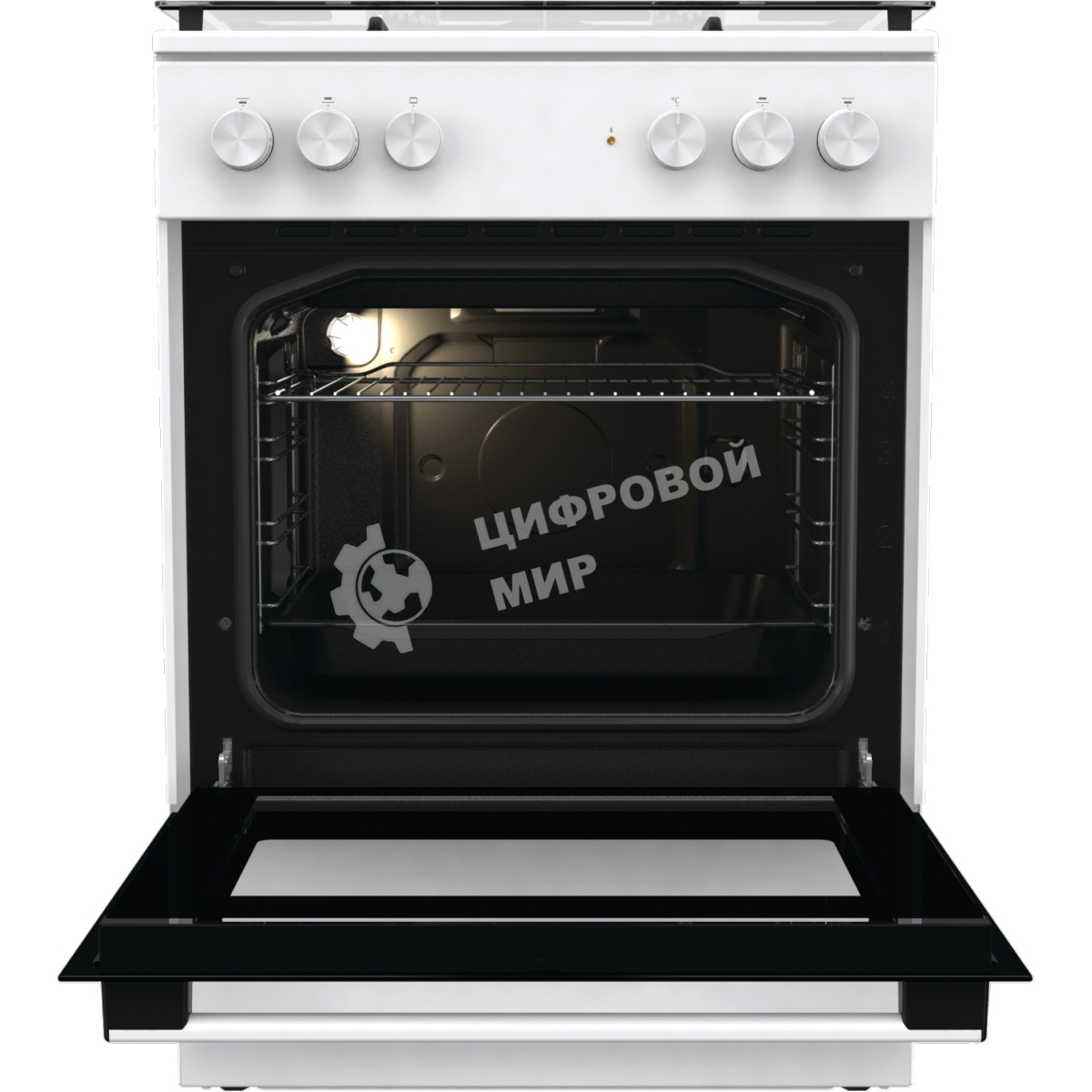 Плита комбинированная Gorenje GK6A20WF белый, конфорок 4 газовых, духовка 65 л, 60 см x 85 см x 60 см