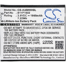 Аккумулятор CameronSino CS-AUB500SL B11P1602 для Asus ZenFone Go 5.03.8V, 1900 mAh, 7.22Wh
