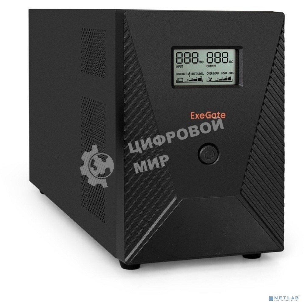 Источник бесперебойного питания ExeGate EP287660RUS SpecialPro Smart LLB-3000.LCD.AVR.EURO.RJ.USB 3000VA/1800W, LCD, AVR, 4 евророзетки, RJ45/11, USB, черный
