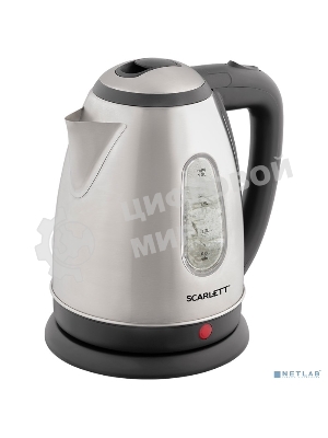 Чайник электрический Scarlett SC-EK21S88 1.8 л, 2200 Вт, черный/серебристый (корпус: нержавеющая сталь)