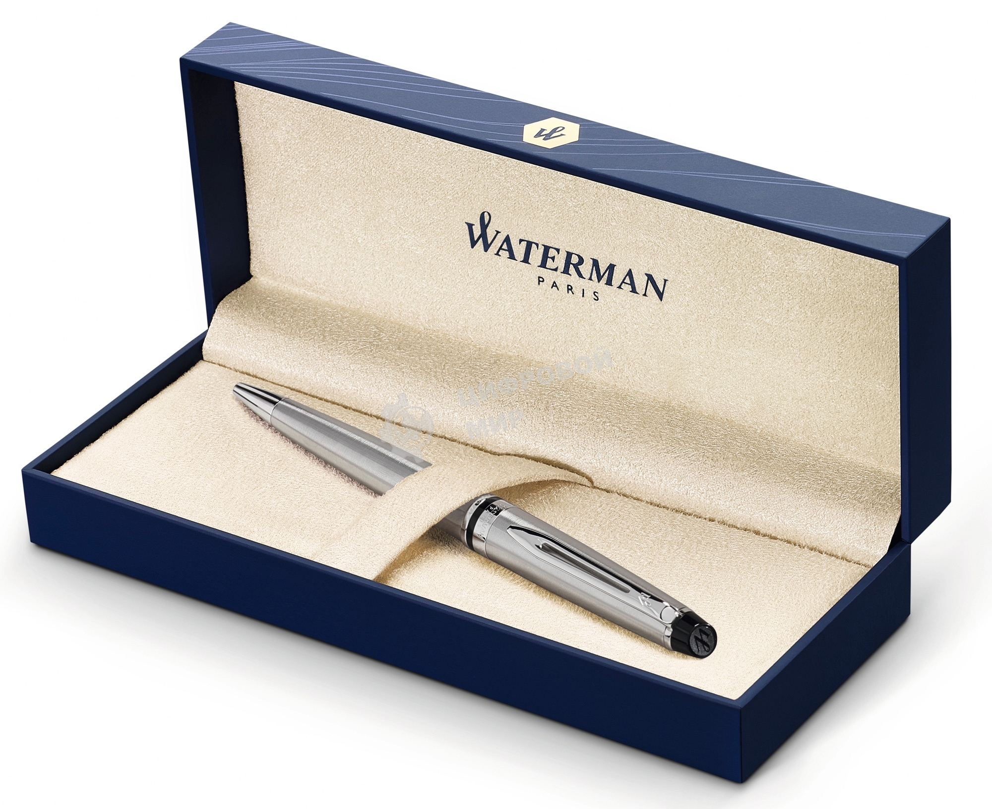 Ручка шариковая Waterman Expert 3 (CWS0952100) Stainless Steel CT M, синие чернила, подарочная коробка, сменный стержень, 1 стержень, круглая, 1 цвет