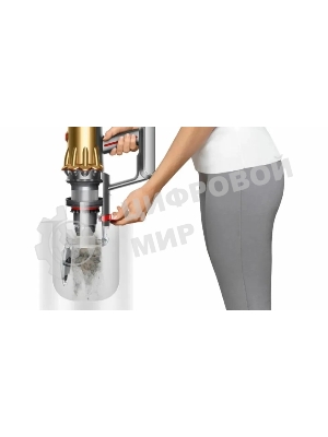 Пылесос вертикальный Dyson SV46 V12 Detect Slim Absolute золотистый/серебристый, питание от аккумулятора, 150 Вт, уборка сухая, пылесборник 0.35 л, работа от АКБ max 60 мин