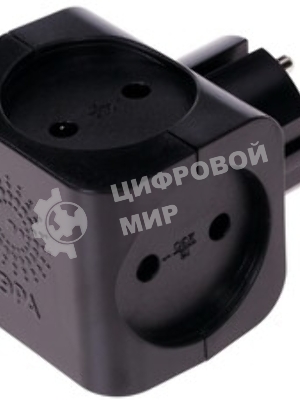 Сетевой разветвитель ЭРА SP-4-B, черный