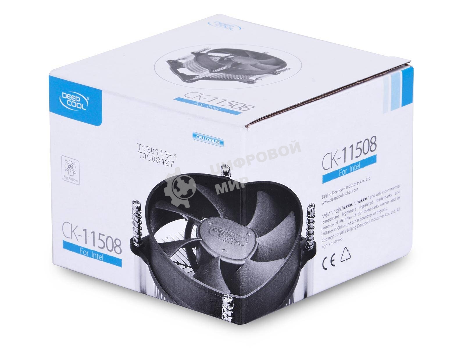 Кулер для процессора DEEPCOOL CK-11508 PWM черный, 92 мм, алюминий, 2200 об/мин, 30.1 дБ, 4 pin, 65 Вт, 70 мм