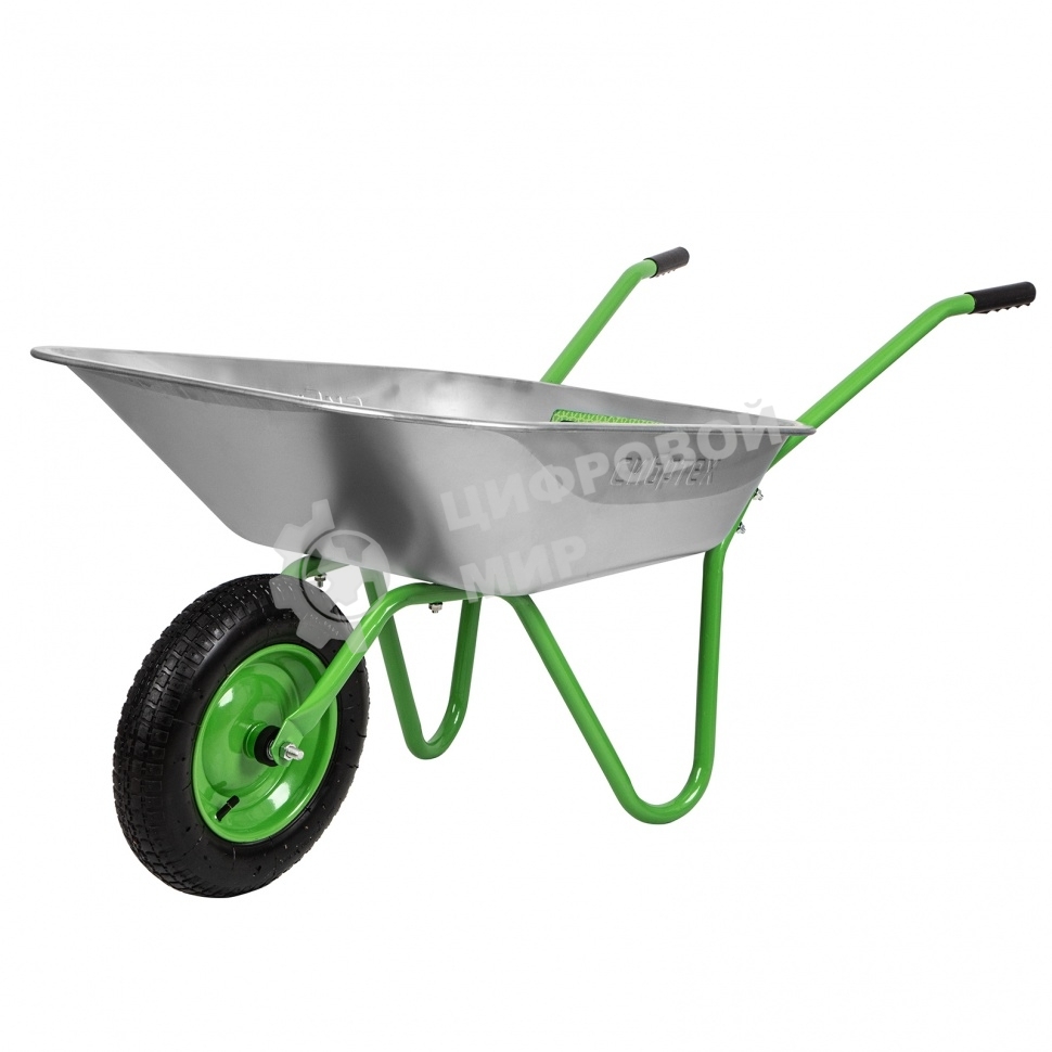 Тачка садовая Сибртех одноколесная облегченная, объем 65 л