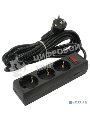 Сетевой фильтр ExeGate EX279352RUS EC-3-5B (3 розетки, 5 м, евровилка, черный)