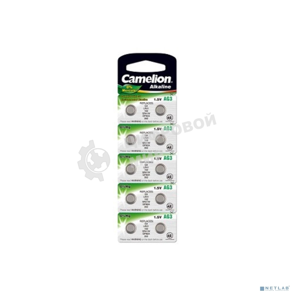 Батарейка для часов Camelion G 3 BL-10 Mercury Free (0%Hg), 392A/LR41/192) 1.5 В