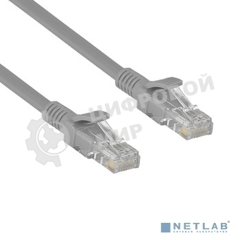 Патч-корд ExeGate UTP-RJ45-RJ45-C6-CU-0,5M-GY, UTP, cat.6, 0.5м, медь, серый