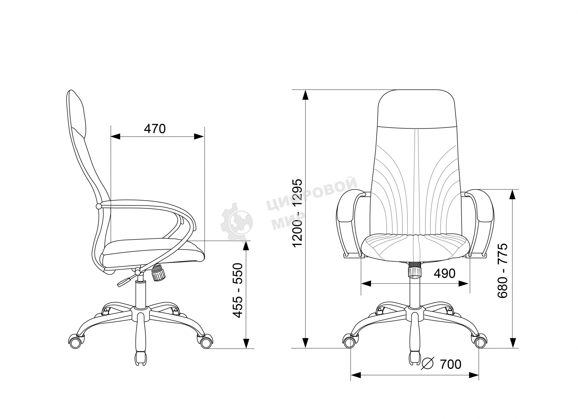 Кресло руководителя Бюрократ CH-610SL черный, ткань