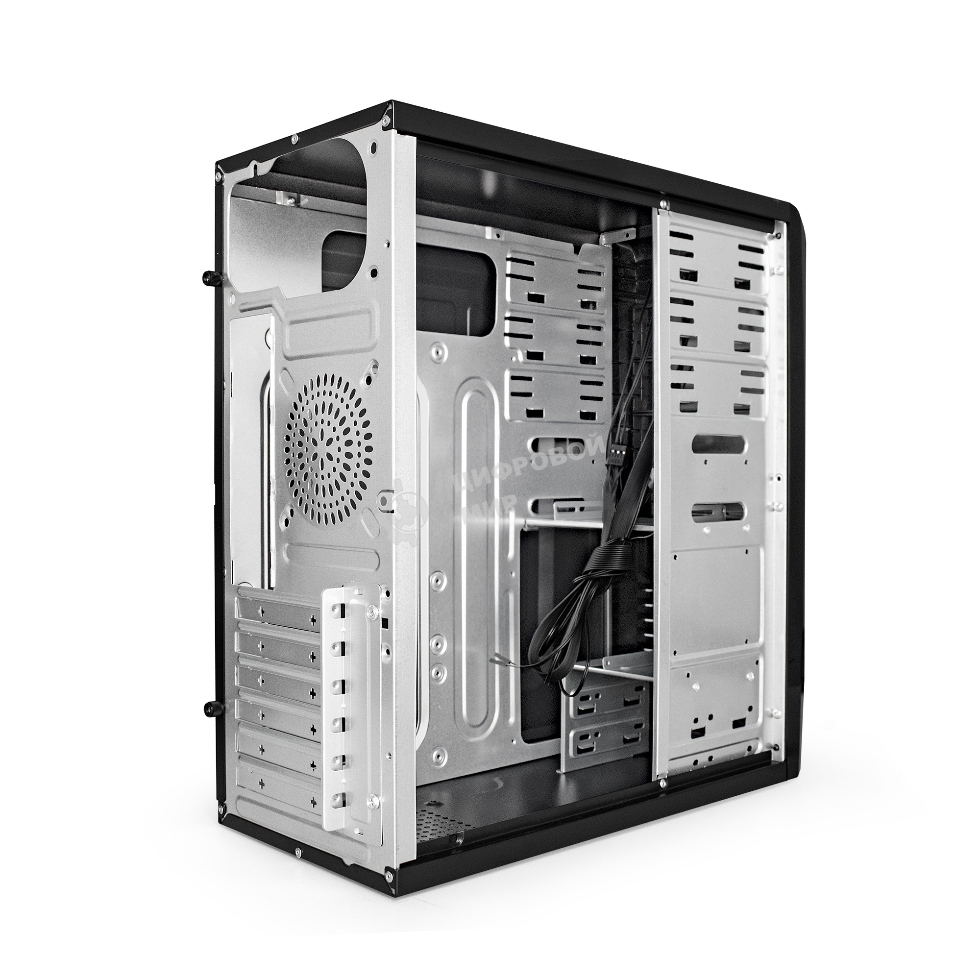 Компьютерный корпус Miditower ExeGate CP-601-UNS450 (ATX, БП UNS450 с вент. 12см, 2*USB, аудио, черный)