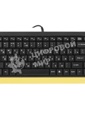 Комплект клавиатура+мышь A4Tech FStyler F1110 проводной, USB, 2000 DPI, чёрный/жёлтый
