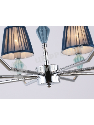 Люстра Ambrella light LH75063/8 CH/DB хром/темно синий E14/8 max 40W D870*810