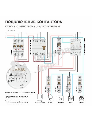 Контактор модульный WERKEL 40 A 4NO (3 мод.) W943M40O