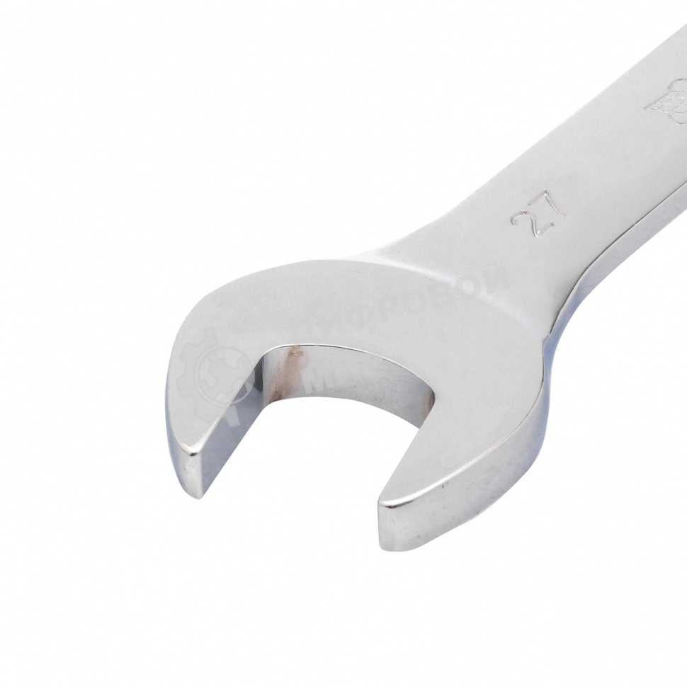 Ключ комбинированный трещоточный Matrix 27 мм, CrV, шарнирный, зерк.хром