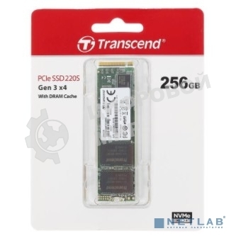 Накопитель SSD Transcend MTE220S SSD 256GB, 3D TLC, M.2 (2280), PCIe Gen 3.0 x4, NVMe, R3300/W1100, TBW 550