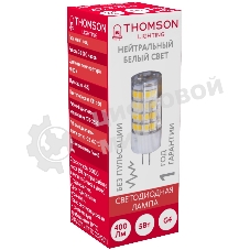 Лампа светодиодная Thomson TH-B4206 5Вт цок.:G4 капсул. 220B 4000K св.свеч.бел.нейт. (упак.:1шт)