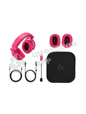 Гарнитура Logitech G Pro X 2 Lightspeed розовый, беспроводная + проводная, Bluetooth/USB/3.5 мм, до 50 ч