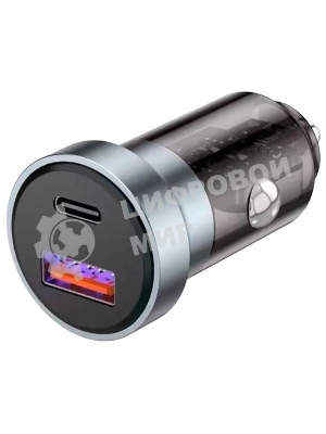 Автомобильное зарядное устройство c двумя портами Rexant (USB-C + USB-A) c LED-подсветкой, 68Вт