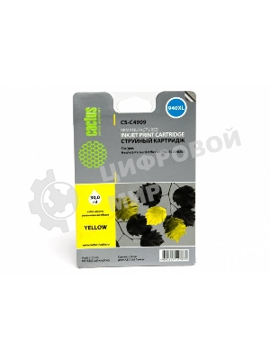 Картридж струйный Cactus CS-C4909 №940 желтый (30 мл) для HP OfficeJet PRO 8000/8500