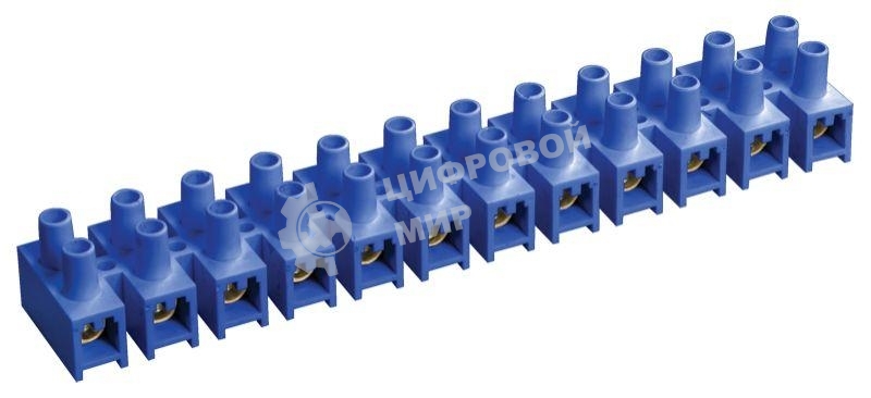 Зажим винтовой IEK ЗВИ-5 н/г 1.5-4.0 кв.мм 12 пар син. IEK UZV6-005-04