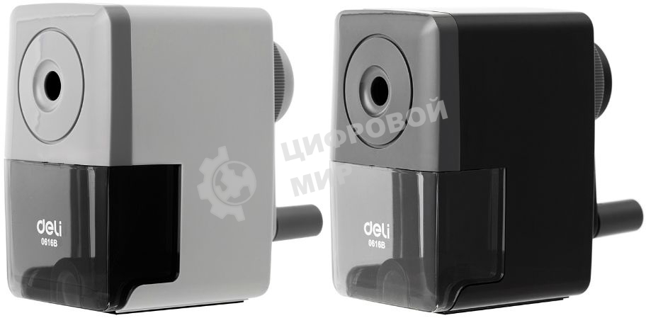 Точилка для карандашей механическая Deli E0616B, 1 отверстие, ассорти