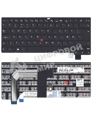 Клавиатура для ноутбука Lenovo Thinkpad T460S 13 черная без подсветки