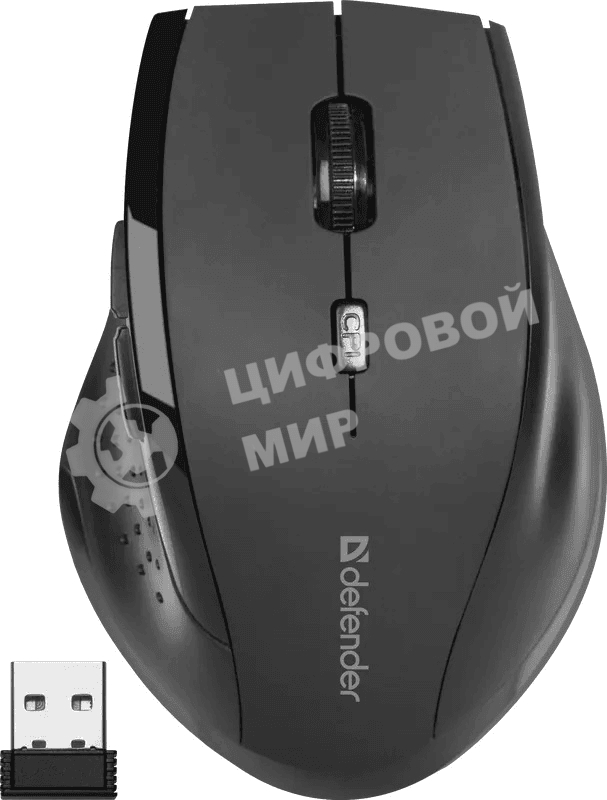 Мышь беспроводная Defender Accura MM-365 черный, 1600 dpi, радиоканал, USB, кнопки - 6