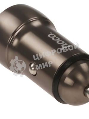Автомобильное зарядное устройство Hoco Z46, 18Вт, USB, металлический серый, коробка