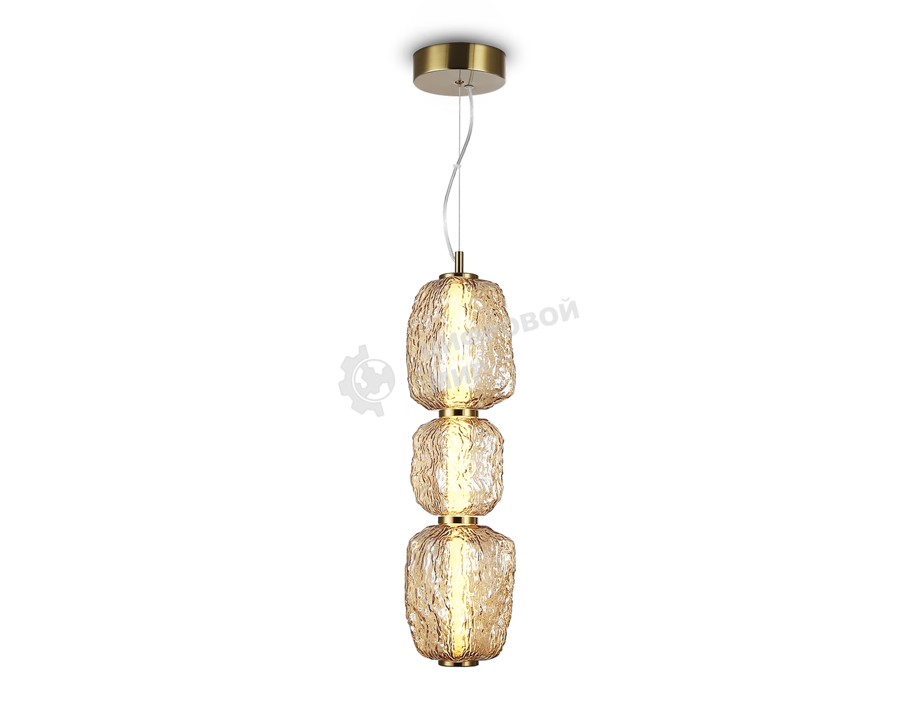 Подвесной светодиодный светильник Ambrella light LH30102 SB/TI бронза/янтарь 23W 3000K 140*140*1760