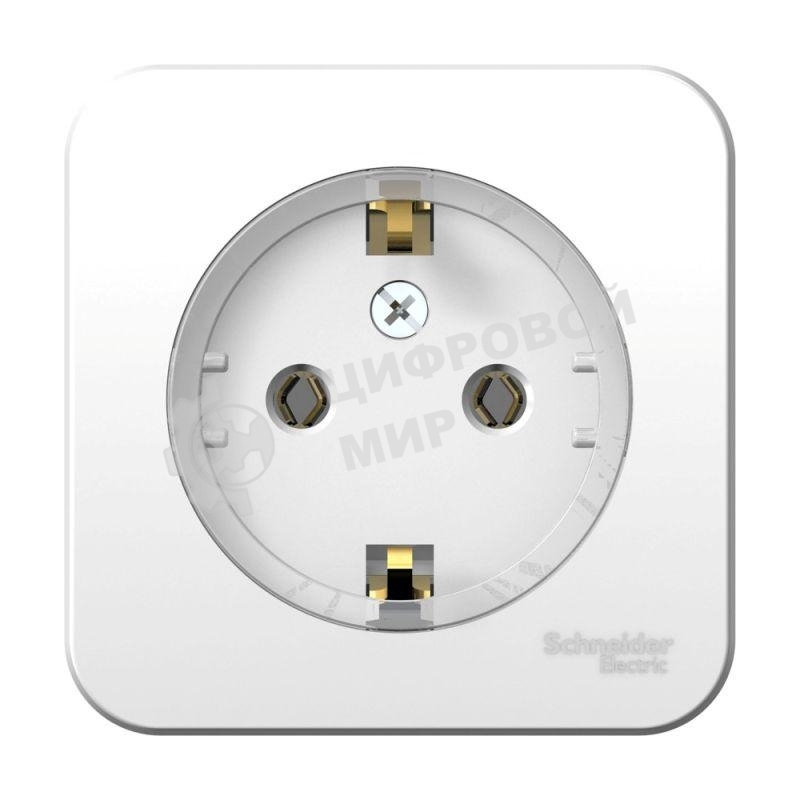 Розетка с/з без шторок, (тонкая) 16А, 250В, изолир. пластина SE Blanca наруж Бел