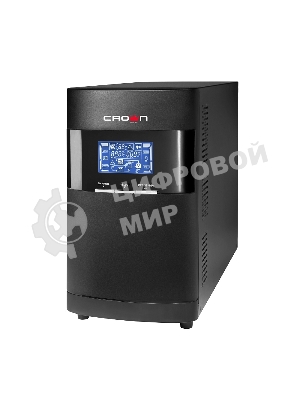 Источник бесперебойного питания CROWN On-Line CMUOA-350-2K EURO 2000VA/1800W, корпус металл, TOWER, АКБ 6*12V/7AH, PF-0.9, AVR 110-300V, порт RJ-11/45+USB/RS-232, EPO, розетки 4*EURO, входной кабель 2 м, вентилятор охлаждения, автомат, слот для SNMP, порт для доп. батарейных кабинетов, ПО