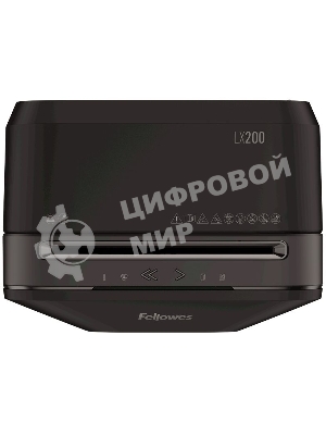 Шредер Fellowes PowerShred LX200 черный (секр.P-4)/перекрестный/12лист./22лтр./скрепки/скобы/пл.карты