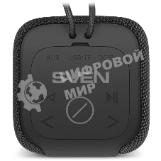 Акустическая система 2.0 SVEN PS-205, черный мощность 2x6 Вт (RMS), Waterproof (IPx6), TWS, Bluetooth, FM, USB, microSD, встроенный аккумулятор