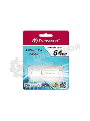 Флешка USB Transcend JetFlash 730 (TS64GJF730), 64Gb, USB 3.0, R/W 80/25, белый