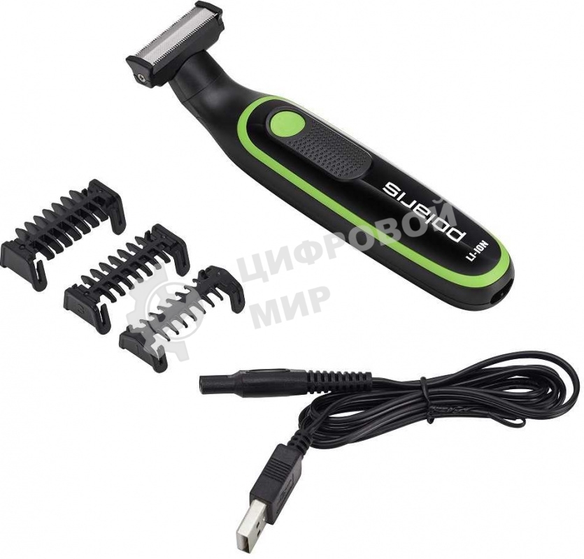 Машинка для стрижки Polaris PHC 0303RB черный/лайм 240Вт