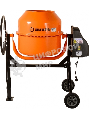 Бетономешалка Вихрь БМ-180 (74/1/4) 800 Вт, 180 л, чугунный венец, 32 об/мин