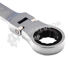 Ключ комбинированный трещоточный Matrix 27 мм, CrV, шарнирный, зерк.хром